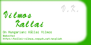 vilmos kallai business card